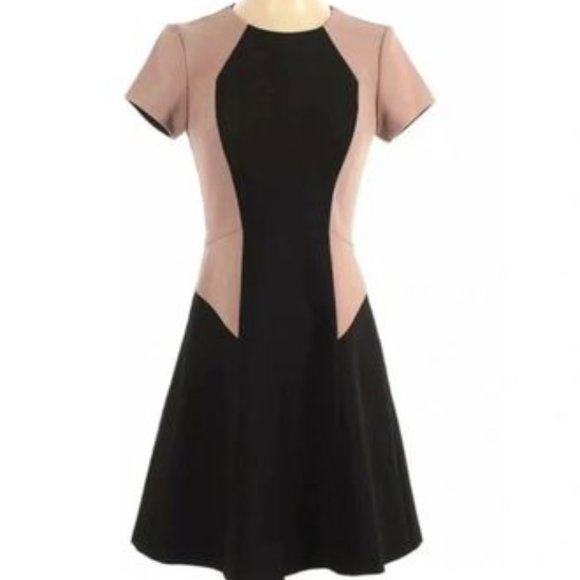NEW* Rebecca Taylor Color Block Dress Black/Beige Size 2 $430 - Picture 3 of 4